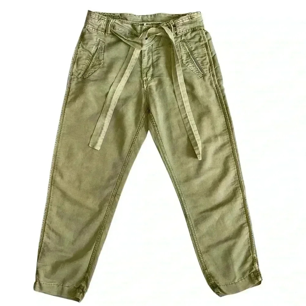 Free People green khaki pants size 6